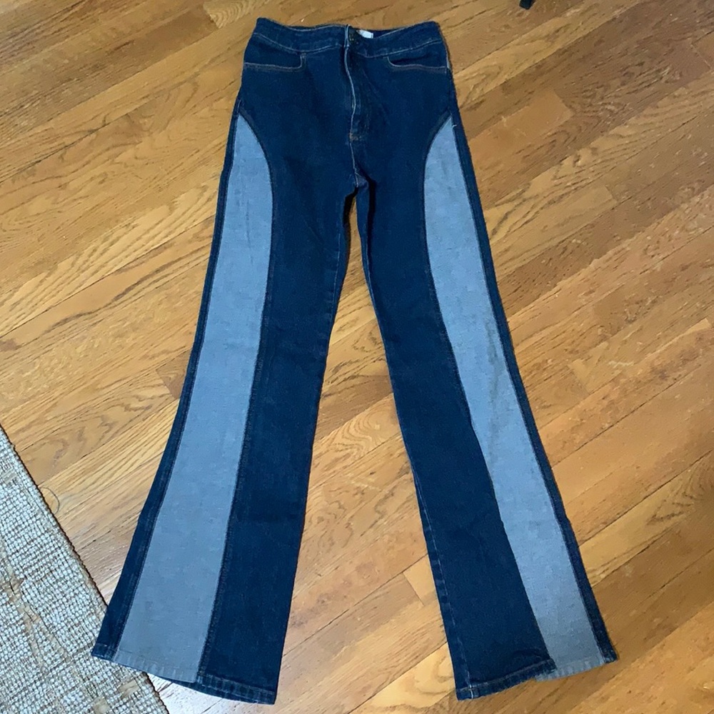 FREE PEOPLE Flare 2 Tone Jeans